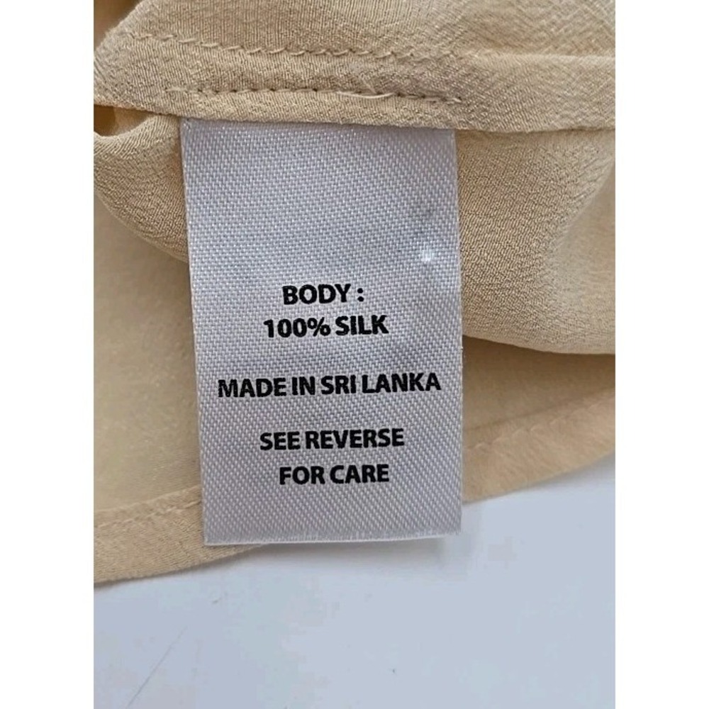 Spartina 449 Honey Wheat Blouse Silk L Quiet Luxury Minimalist Neutral Capsule - Picture 6 of 7